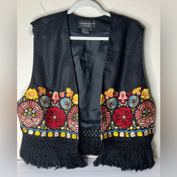 Tunique Andrea Jovine Taille 8 - Chemise Longue Fleurie En Rayonne, Manches Longues